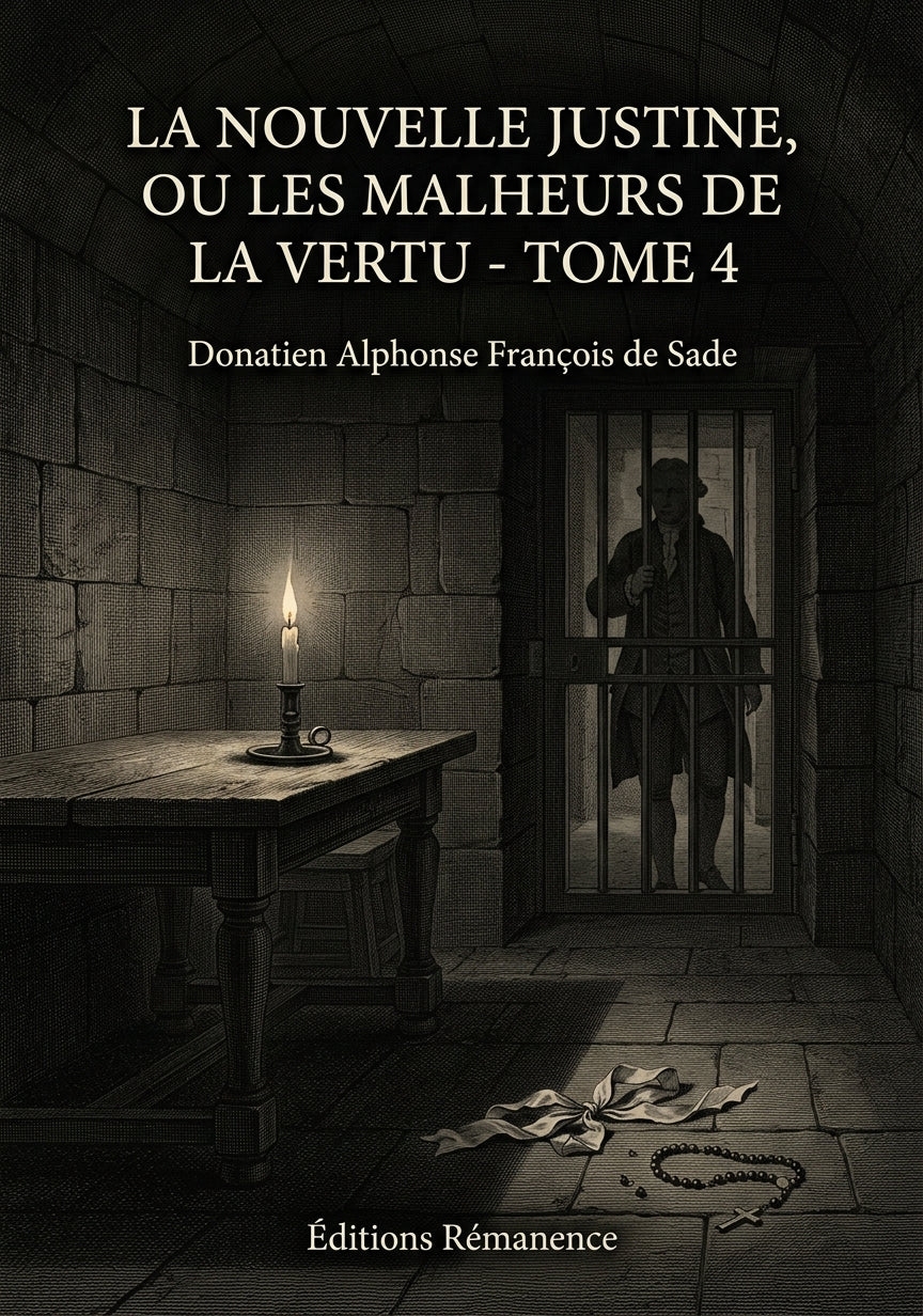 Livre La nouvelle Justine, ou les malheurs de la vertu - Tome 4 par Donatien Alphonse François de Sade - Couverture - Editions Remanence