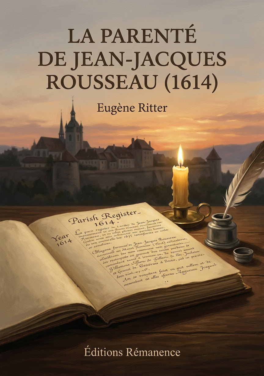 Livre La Parenté de Jean-Jacques Rousseau (1614) par Eugène Ritter - Couverture - Editions Remanence