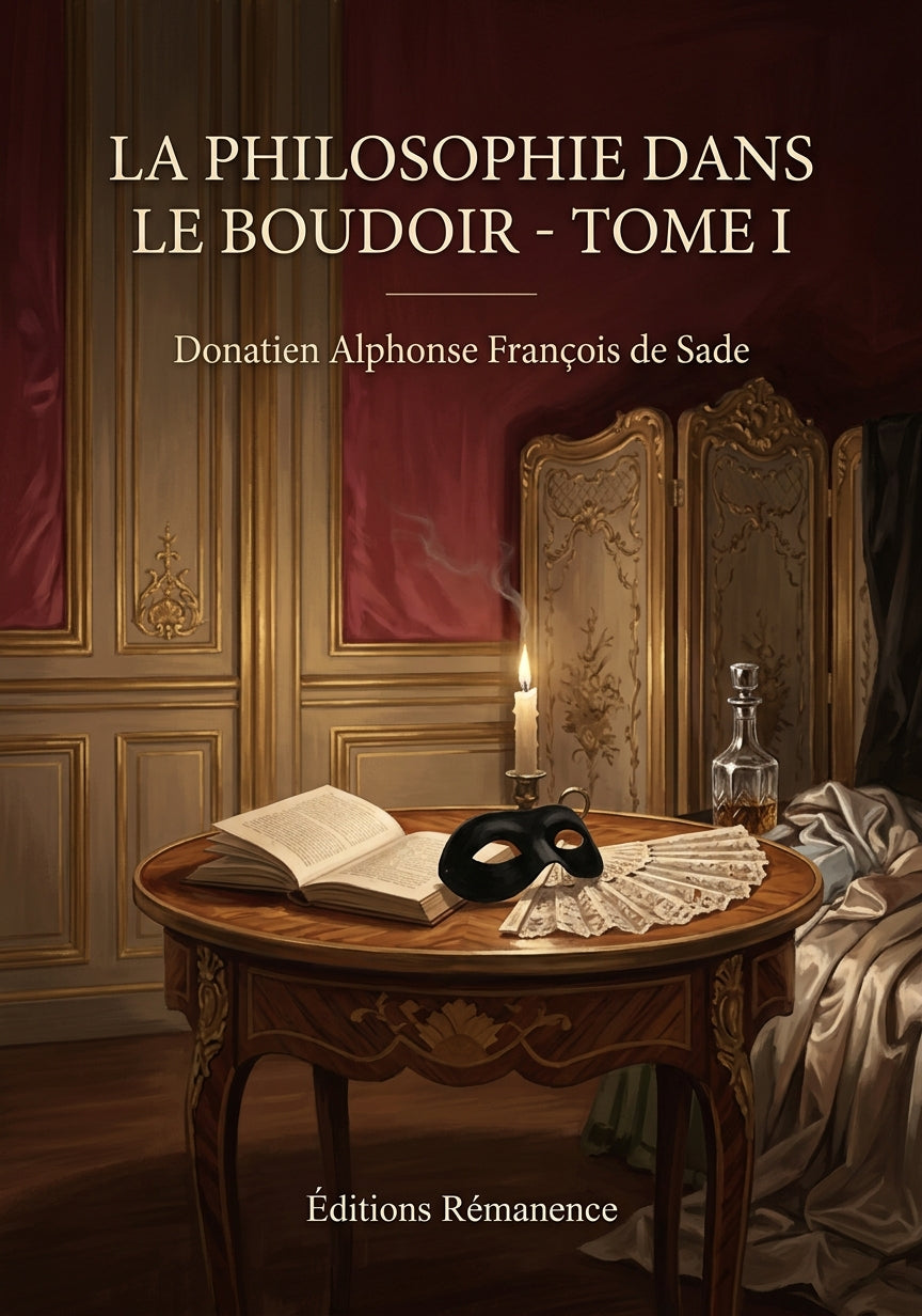 Livre La Philosophie dans le boudoir - Tome I par Donatien Alphonse François de Sade - Couverture - Editions Remanence