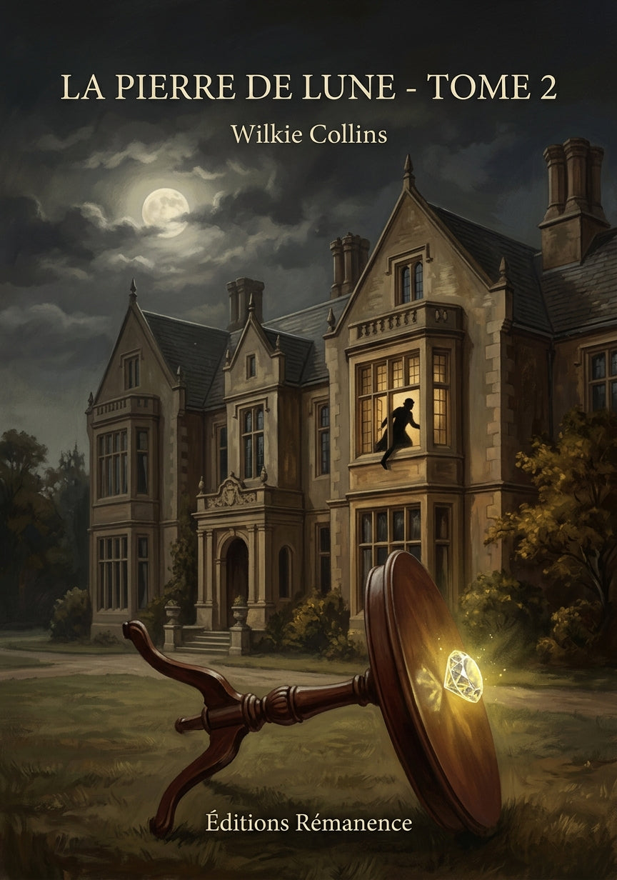 Livre La Pierre de Lune - Tome 2 par Wilkie Collins - Couverture - Editions Remanence