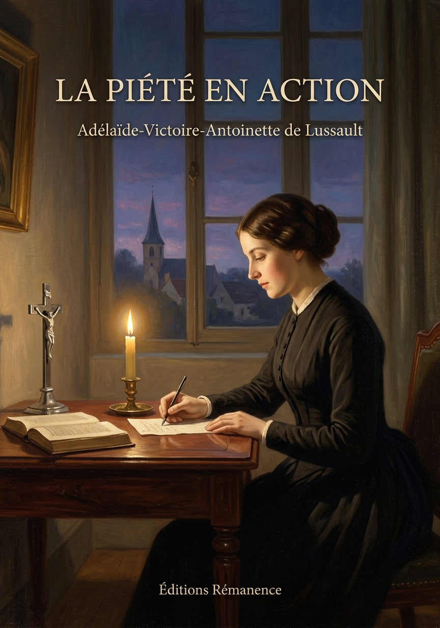 Livre La Piété en action par Adélaïde-Victoire-Antoinette de Lussault - Couverture - Editions Remanence