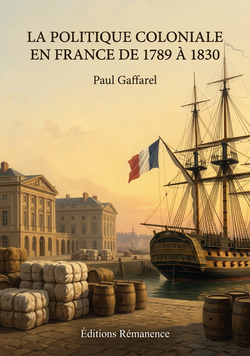 Livre La politique coloniale en France de 1789 à 1830 par Paul Gaffarel - Couverture - Editions Remanence