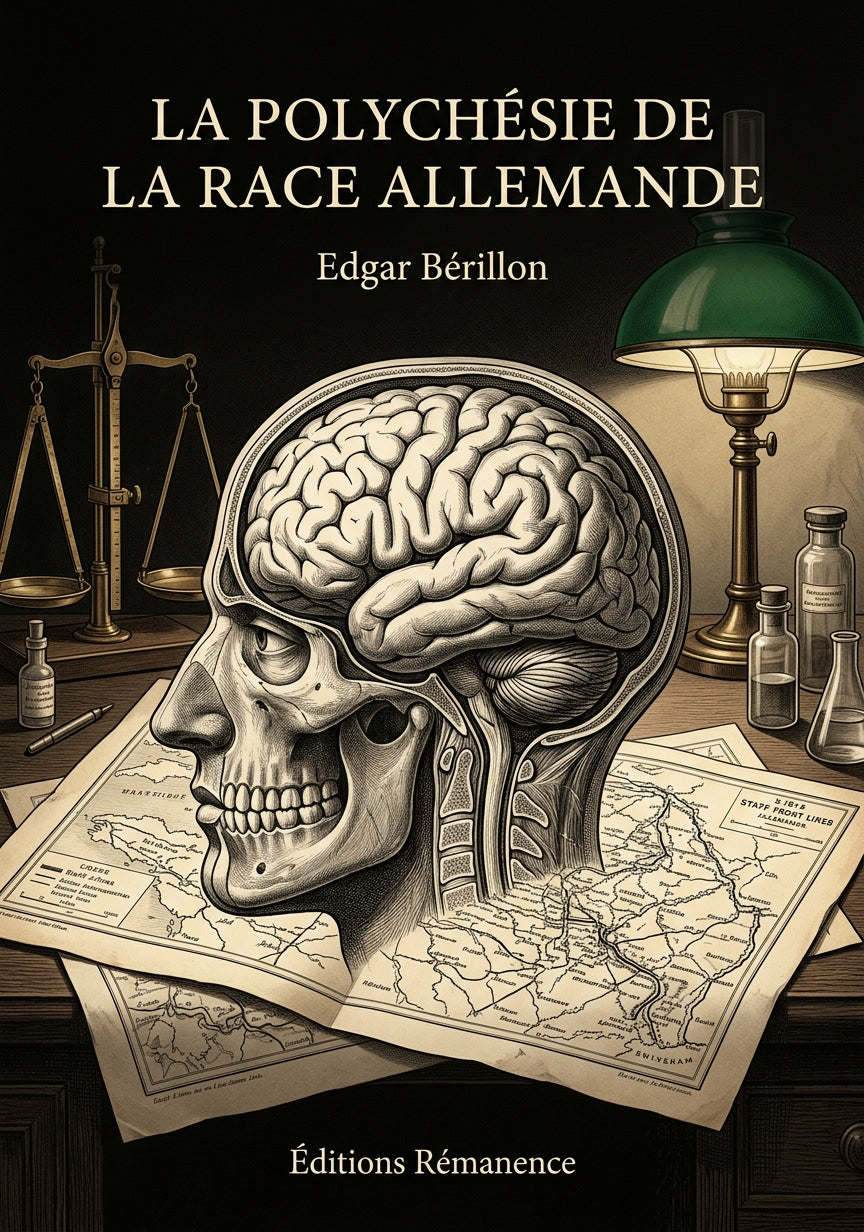Livre La Polychésie de la race allemande par Edgar Bérillon - Couverture - Editions Remanence