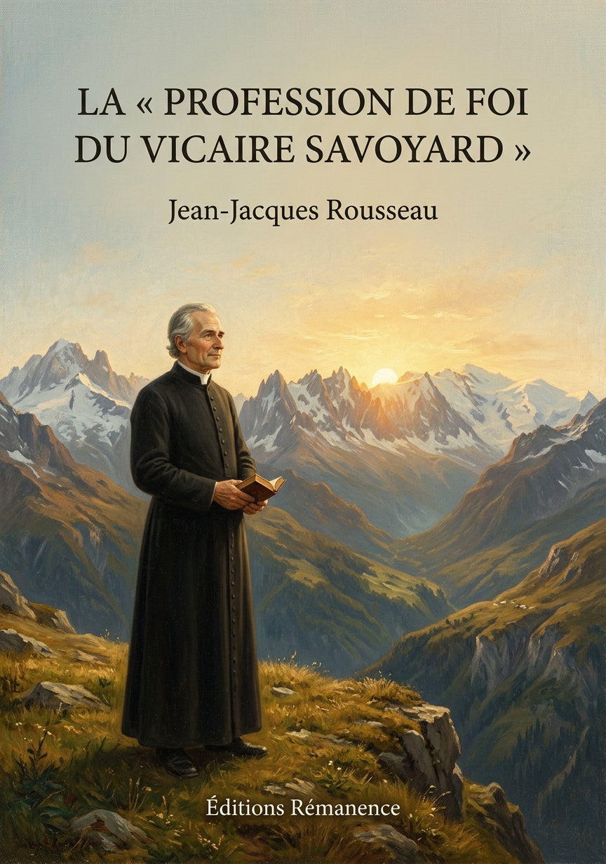 Livre La « Profession de foi du Vicaire Savoyard » par Jean-Jacques Rousseau - Couverture - Editions Remanence