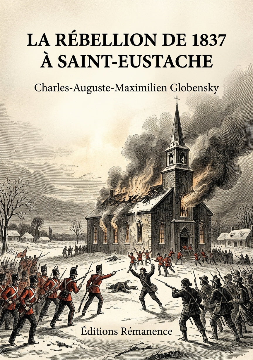 Livre La rébellion de 1837 à Saint-Eustache par Charles-Auguste-Maximilien Globensky - Couverture - Editions Remanence