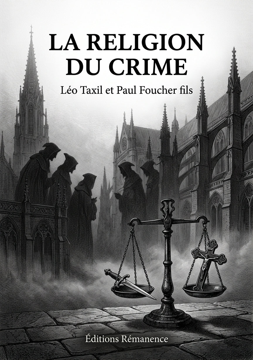 Livre La religion du crime par Léo Taxil et Paul Foucher fils - Couverture - Editions Remanence