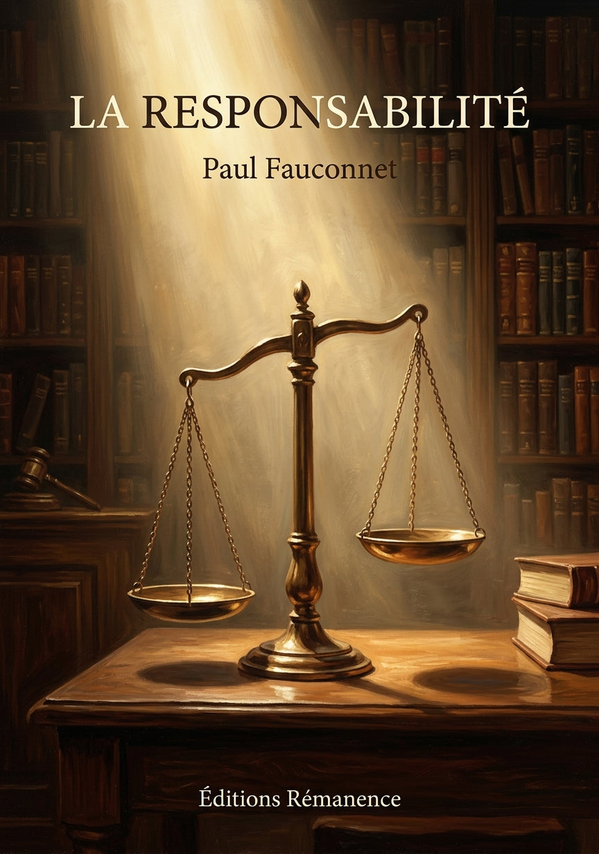 Livre La Responsabilité par Paul Fauconnet - Couverture - Editions Remanence