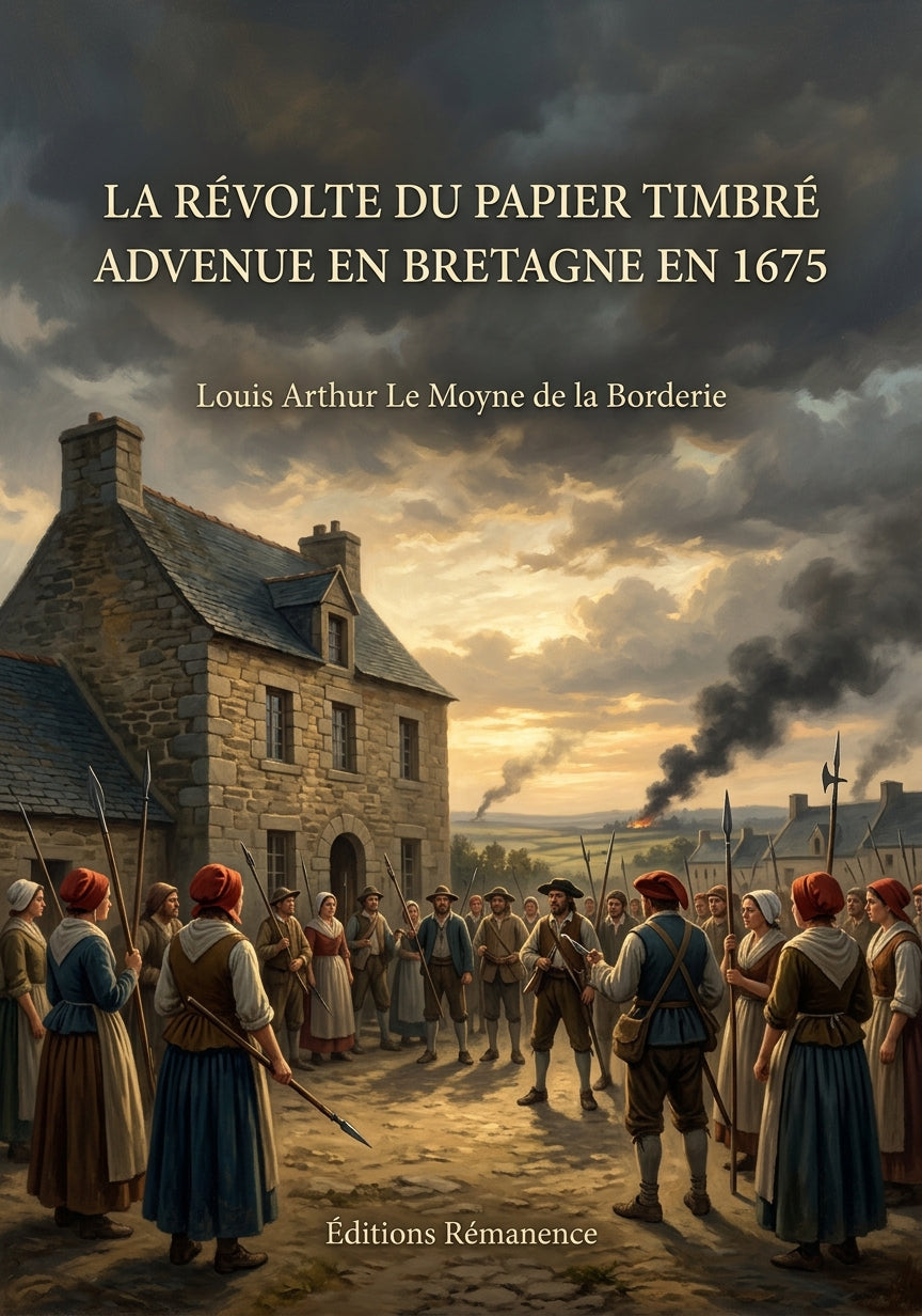 Livre La révolte du papier timbré advenue en Bretagne en 1675 par Louis Arthur Le Moyne de la Borderie - Couverture - Editions Remanence