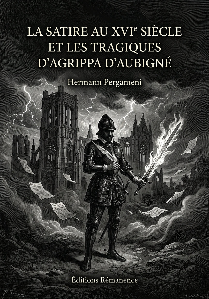 Livre La Satire au XVI siècle et les Tragiques d’Agrippa d’Aubigné par Hermann Pergameni - Couverture - Editions Remanence
