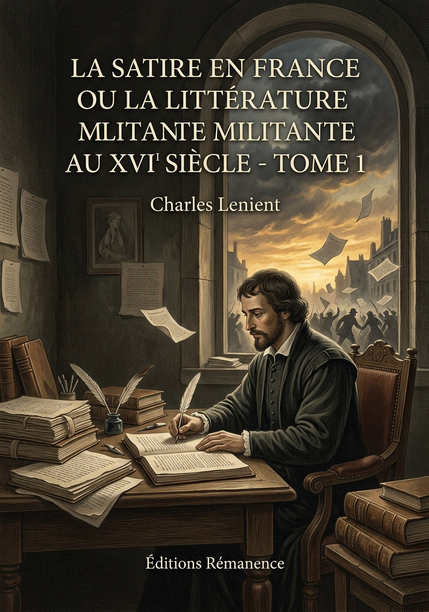 Livre La Satire en France ou la Littérature militante au XVIe siècle - Tome 2 par Charles Lenient - Couverture - Editions Remanence