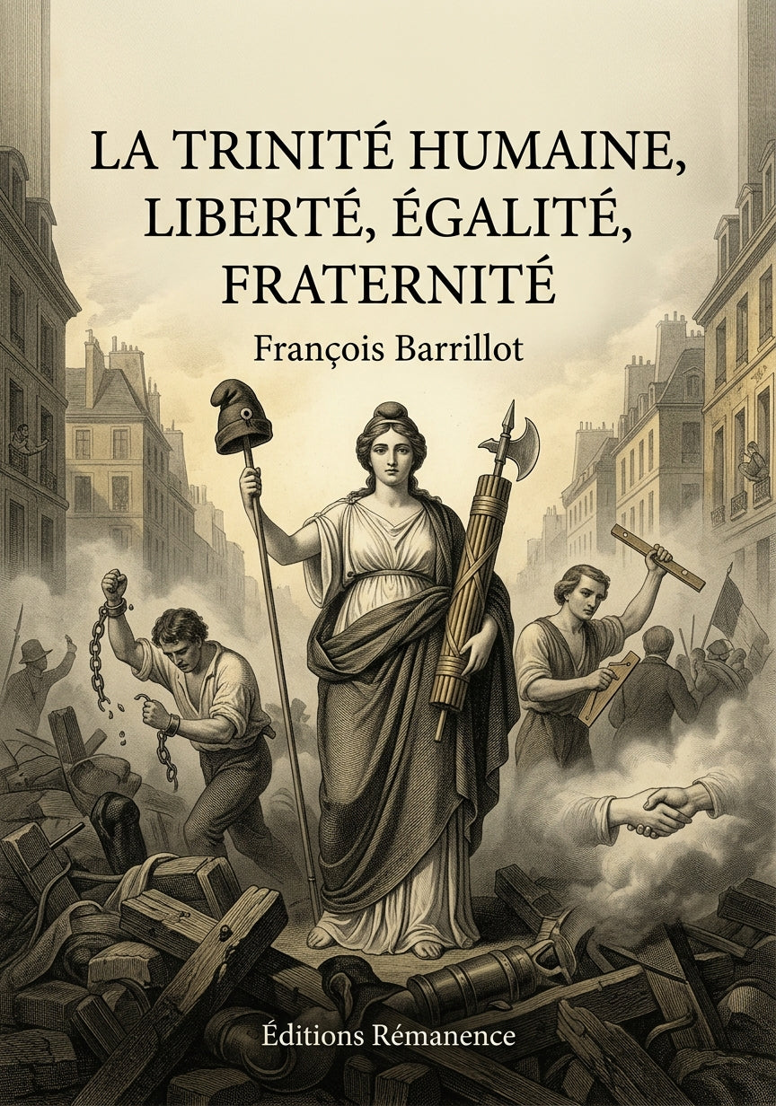 Livre La Trinité humaine, liberté, égalité, fraternité par François Barrillot - Couverture - Editions Remanence