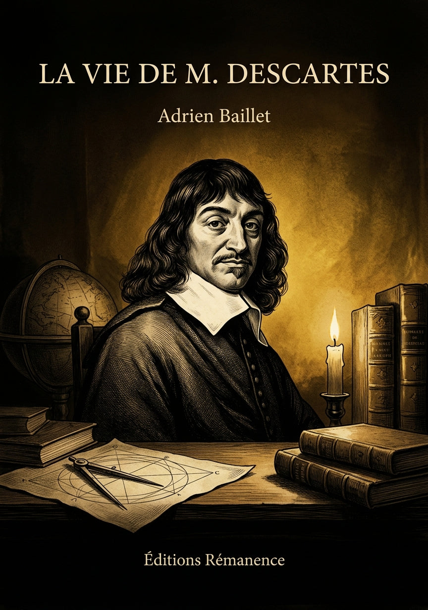 Livre La Vie de M. Descartes par Adrien Baillet - Couverture - Editions Remanence