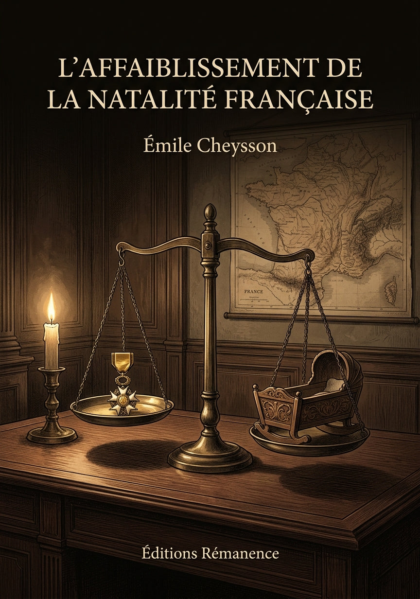Livre L’Affaiblissement de la natalité française par Émile Cheysson - Couverture - Editions Remanence