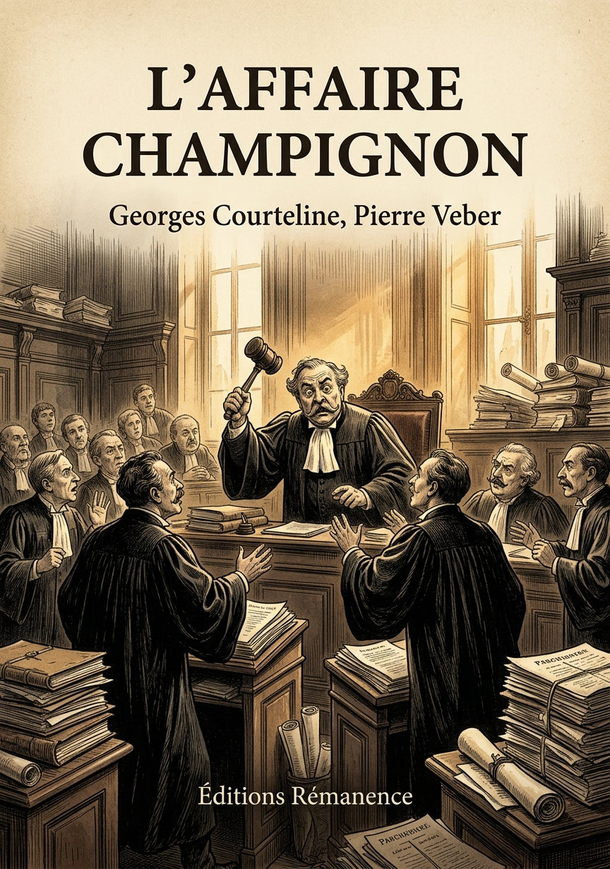 Livre L’Affaire Champignon par Georges Courteline, Pierre Veber - Couverture - Editions Remanence
