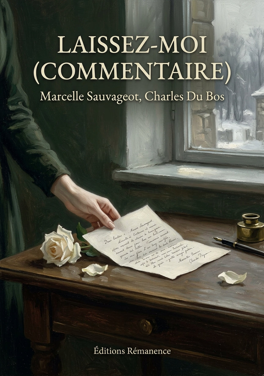 Livre Laissez-moi (Commentaire) par Marcelle Sauvageot, Charles Du Bos - Couverture - Editions Remanence