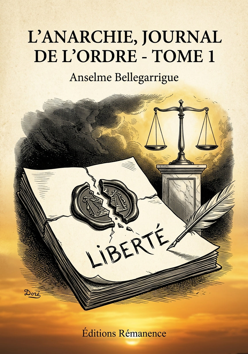 Livre L’anarchie, journal de l’ordre - Tome 1 par Anselme Bellegarrigue - Couverture - Editions Remanence