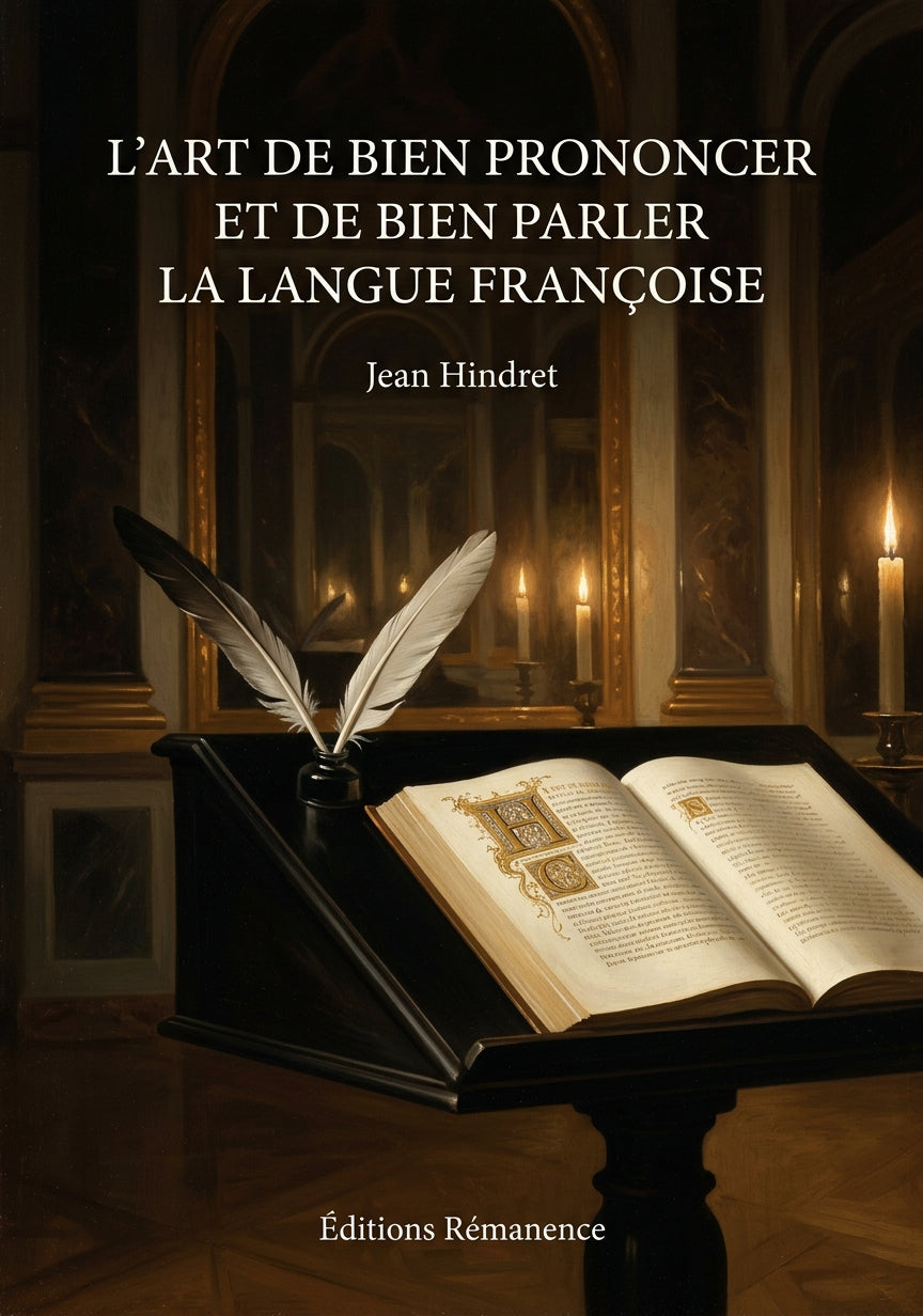 Livre L’Art de bien prononcer et de bien parler la langue françoise par Jean Hindret - Couverture - Editions Remanence