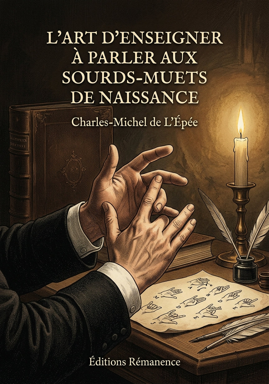 Livre L’Art d’enseigner à parler aux sourds-muets de naissance par Charles-Michel de L’Épée - Couverture - Editions Remanence