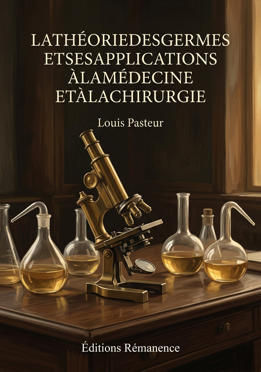 Livre LaThéorie desgermes etsesapplications àlamédecine etàlachirurgie par Louis Pasteur - Couverture - Editions Remanence