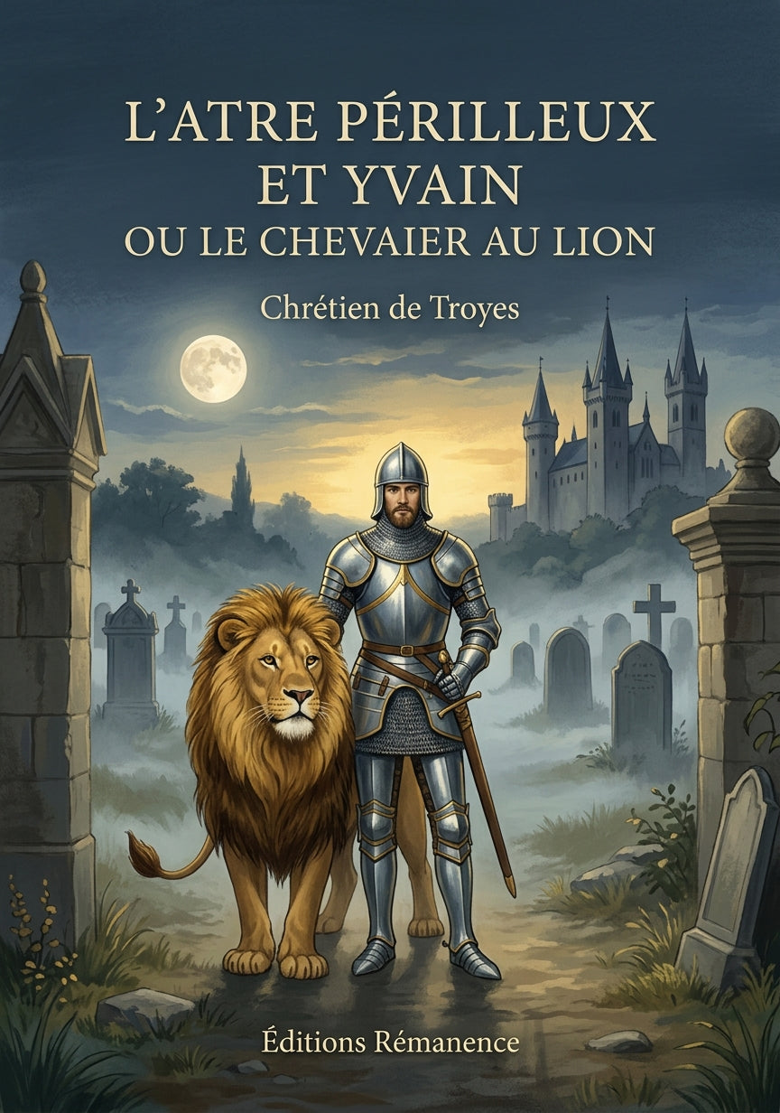 Livre L’Atre périlleux et Yvain ou le Chevalier au Lion par Chrétien de Troyes - Couverture - Editions Remanence