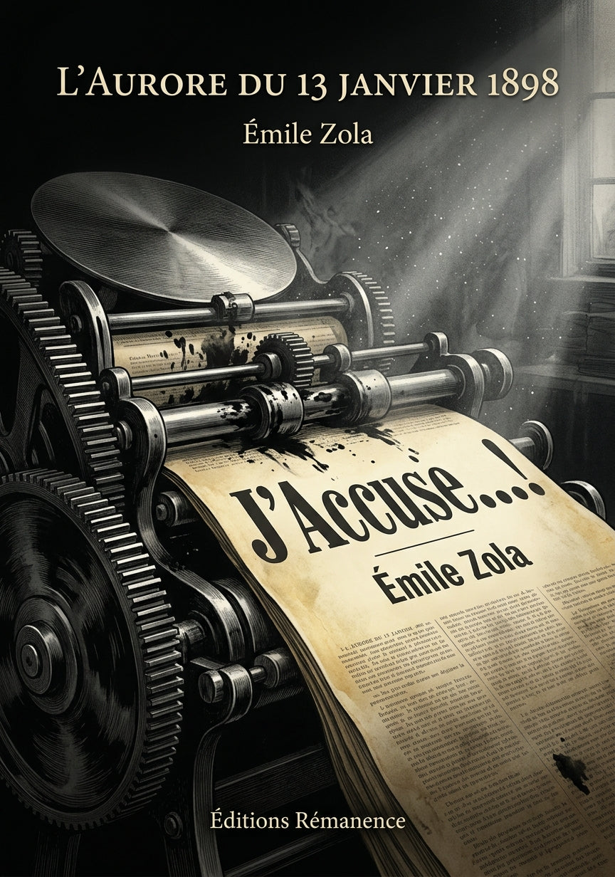 Livre L’Aurore du 13 janvier 1898 par Émile Zola - Couverture - Editions Remanence