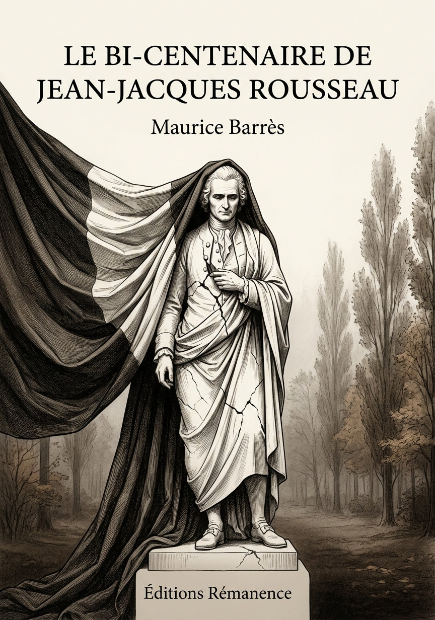 Livre Le Bi-centenaire de Jean-Jacques Rousseau par Maurice Barrès - Couverture - Editions Remanence