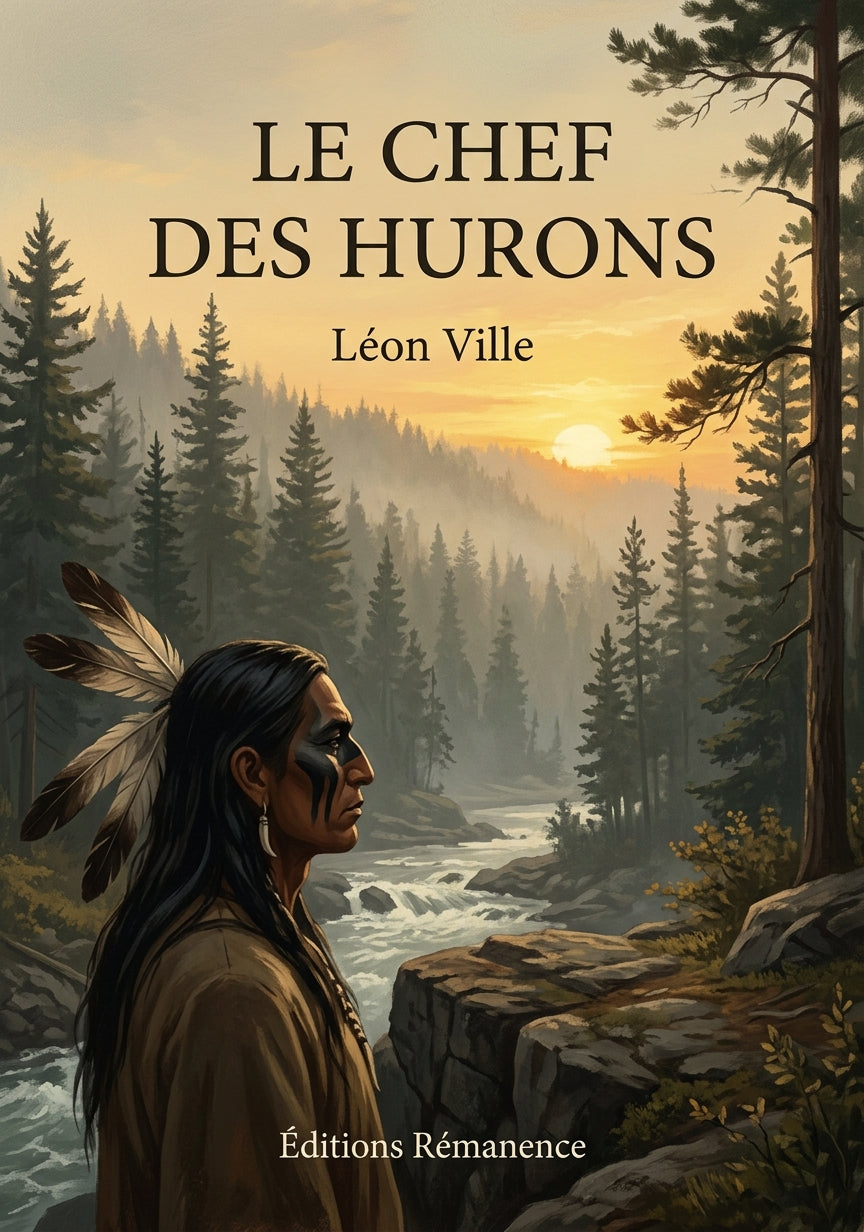 Livre Le chef des Hurons par Léon Ville - Couverture - Editions Remanence
