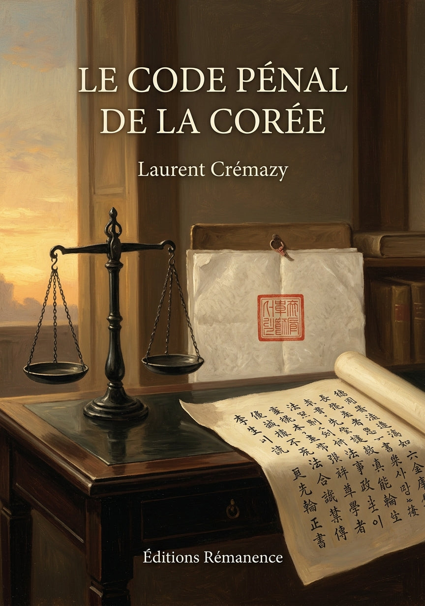 Livre Le Code pénal de la Corée par Laurent Crémazy - Couverture - Editions Remanence