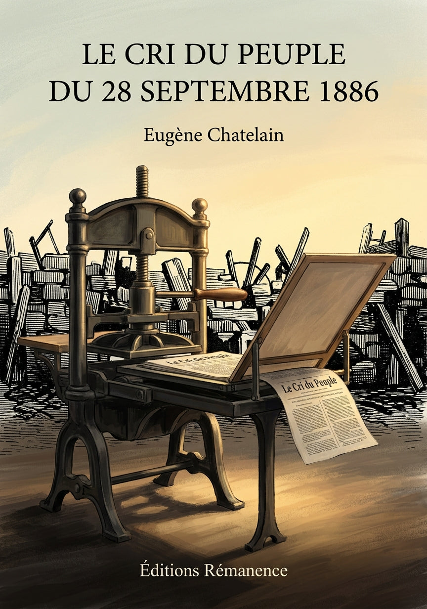 Livre Le Cri du peuple du 28 septembre 1886 par Eugène Chatelain - Couverture - Editions Remanence