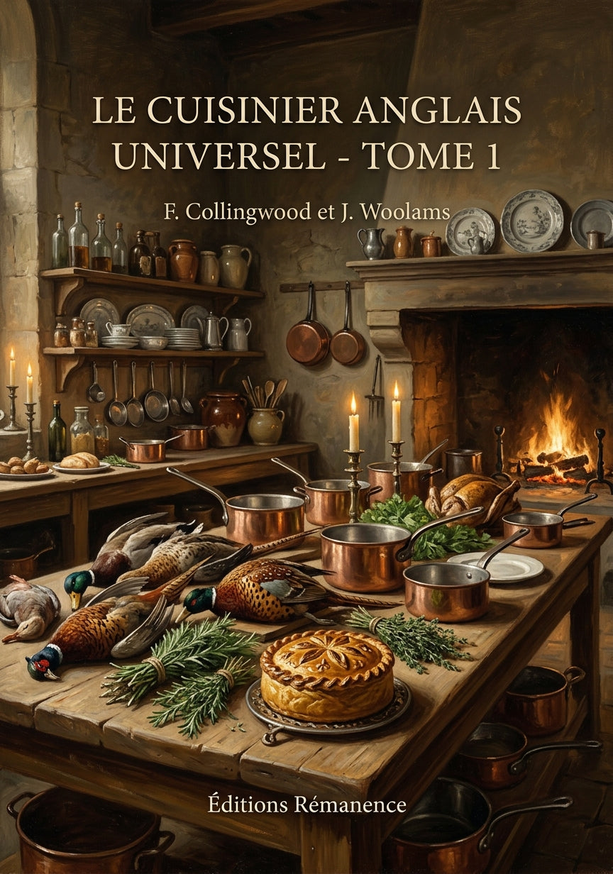 Livre Le cuisinier anglais universel - Tome 1 par F. Collingwood et J. Woolams - Couverture - Editions Remanence