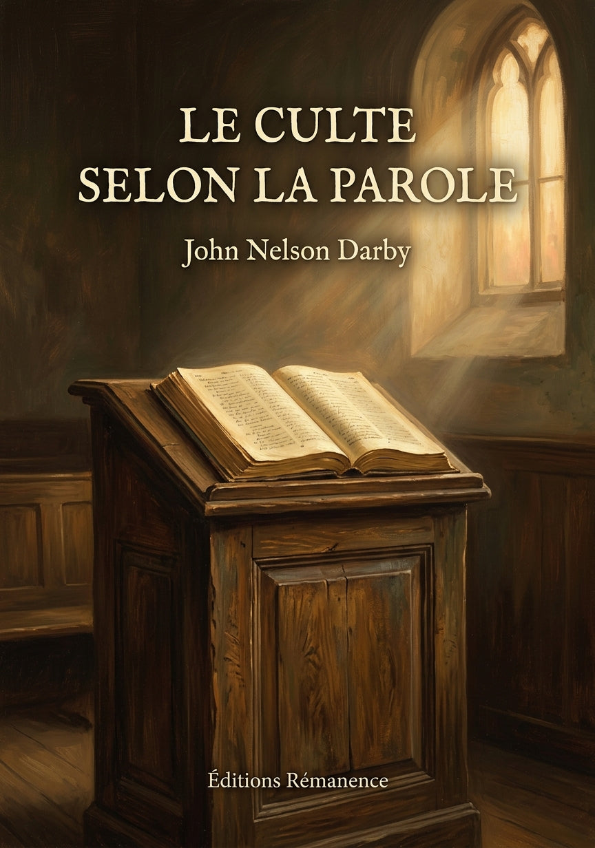 Livre Le culte selon la Parole par John Nelson Darby - Couverture - Editions Remanence