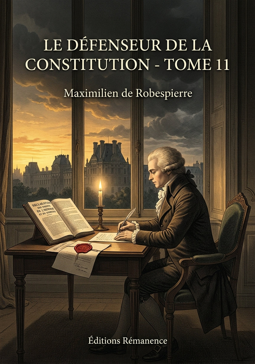 Livre Le Défenseur de la Constitution - Tome 11 par Maximilien de Robespierre - Couverture - Editions Remanence