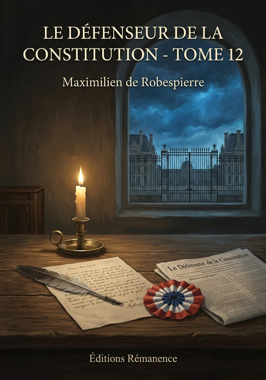 Livre Le Défenseur de la Constitution - Tome 12 par Maximilien de Robespierre - Couverture - Editions Remanence