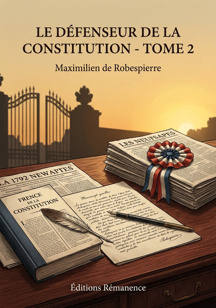 Livre Le Défenseur de la Constitution - Tome 2 par Maximilien de Robespierre - Couverture - Editions Remanence