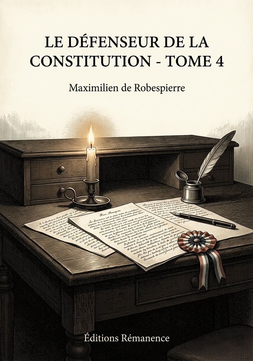 Livre Le Défenseur de la Constitution - Tome 4 par Maximilien de Robespierre - Couverture - Editions Remanence
