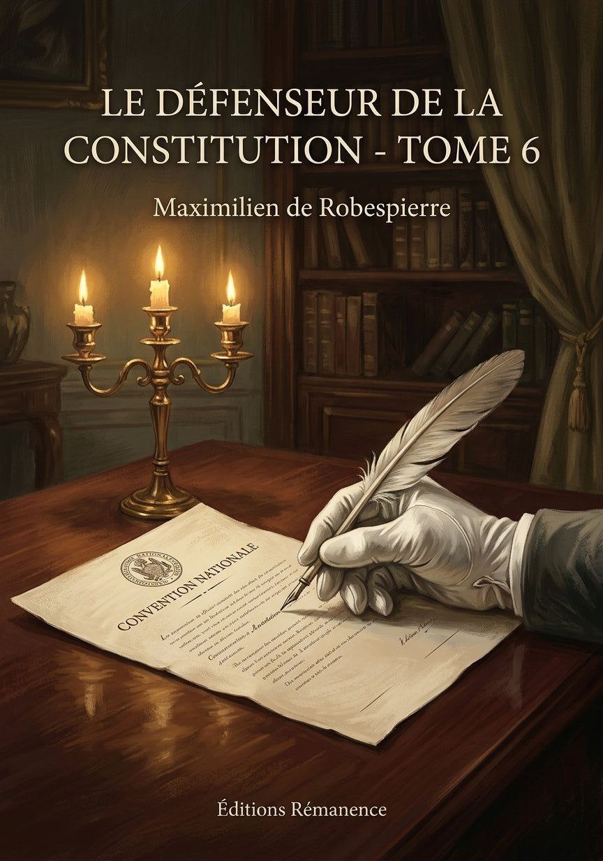 Livre Le Défenseur de la Constitution - Tome 6 par Maximilien de Robespierre - Couverture - Editions Remanence