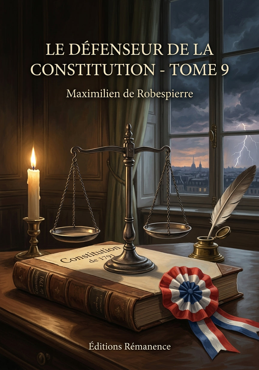 Livre Le Défenseur de la Constitution - Tome 9 par Maximilien de Robespierre - Couverture - Editions Remanence