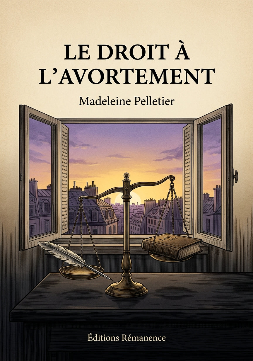Livre Le Droit à l’avortement par Madeleine Pelletier - Couverture - Editions Remanence