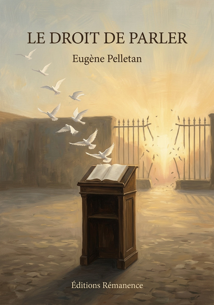 Livre Le Droit de parler par Eugène Pelletan - Couverture - Editions Remanence