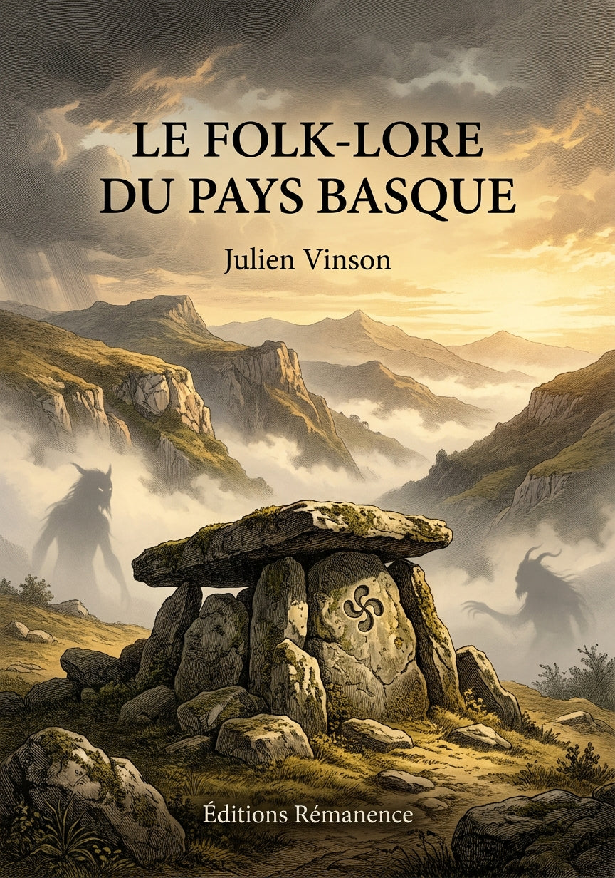 Livre Le Folk-Lore du pays basque par Julien Vinson - Couverture - Editions Remanence