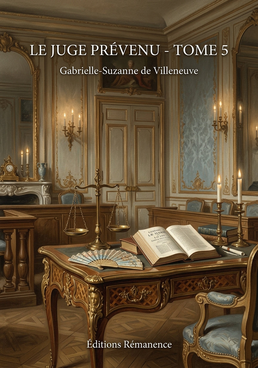 Livre Le Juge prévenu - Tome 5 par Gabrielle-Suzanne de Villeneuve - Couverture - Editions Remanence