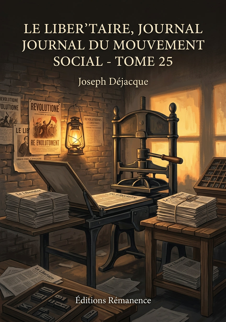 Livre Le Libertaire, Journal du mouvement social - Tome 25 par Joseph Déjacque - Couverture - Editions Remanence
