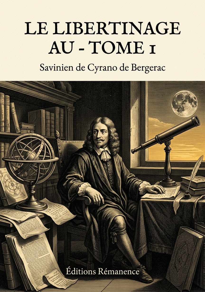 Livre Le Libertinage au - Tome 1 par Savinien de Cyrano de Bergerac - Couverture - Editions Remanence