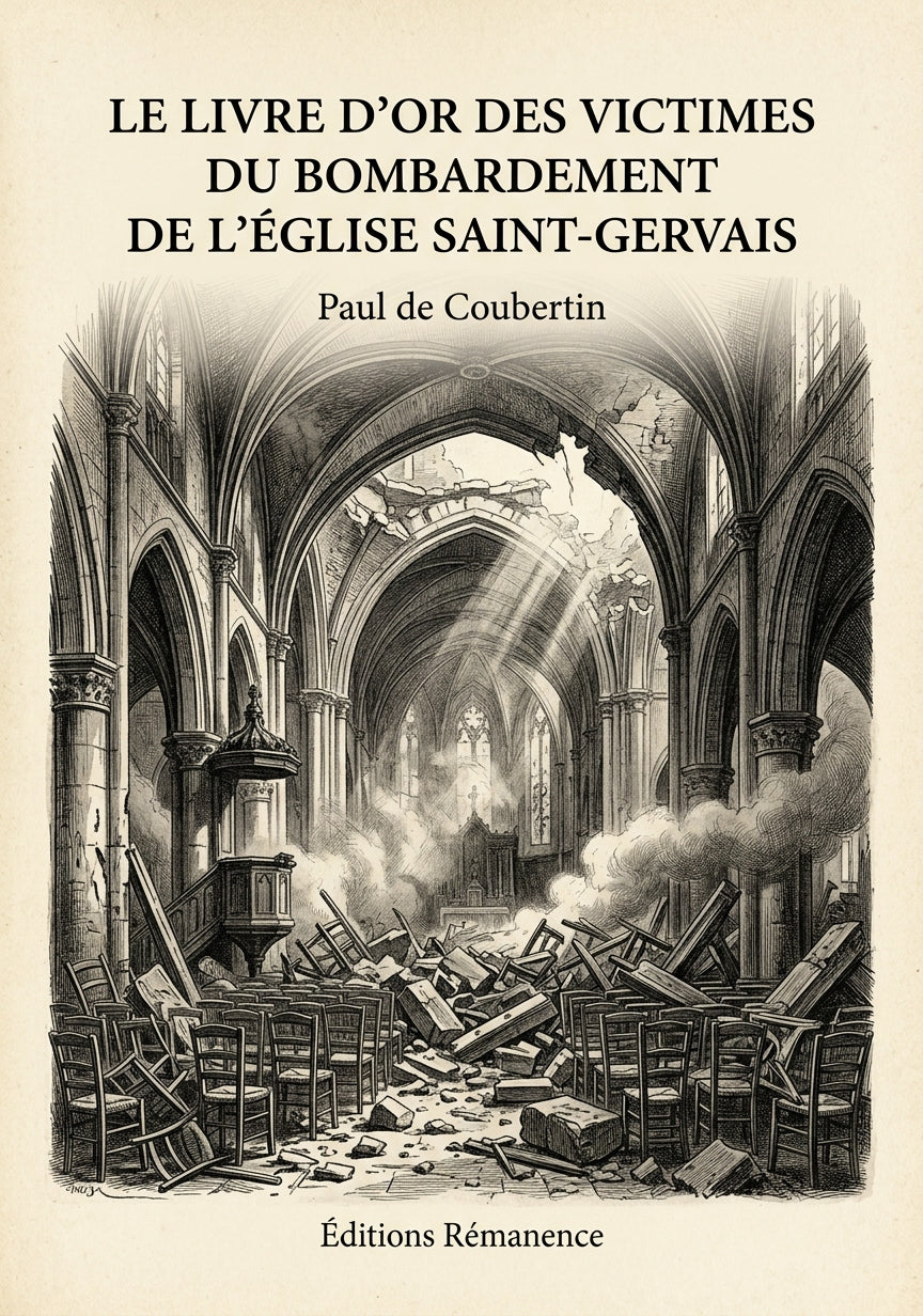 Livre Le Livre d’or des Victimes du bombardement de l’Église Saint-Gervais par Paul de Coubertin - Couverture - Editions Remanence
