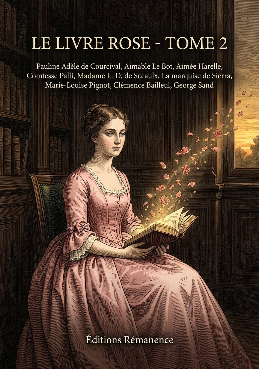 Livre Le Livre rose - Tome 2 par Pauline Adèle de Courcival, Aimable Le Bot, Aimée Harelle, Comtesse Palli, Madame L. D. de Sceaulx, La marquise de Sierra, Marie-Louise Pignot, Clémence Bailleul, George Sand - Couverture - Editions Remanence