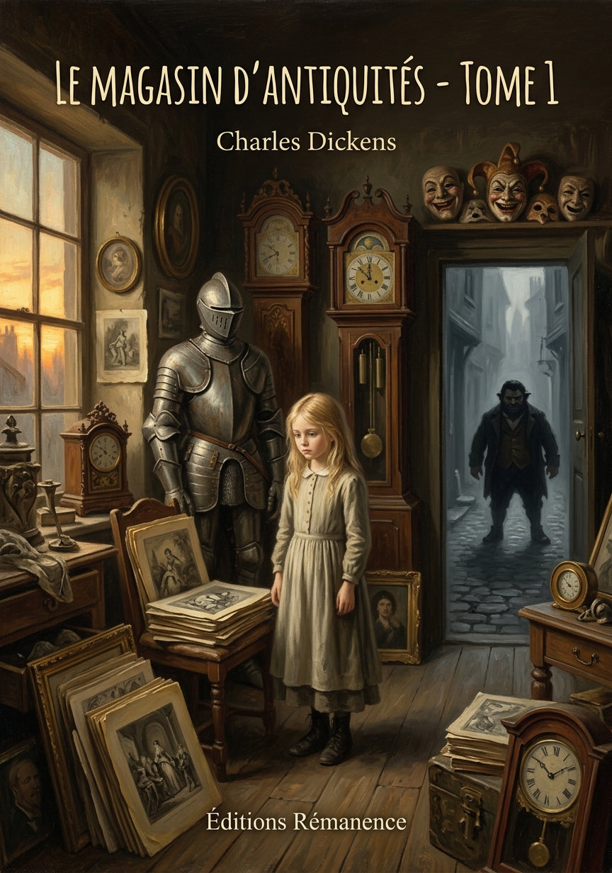 Livre Le Magasin d’antiquités - Tome 1 par Charles Dickens - Couverture - Editions Remanence