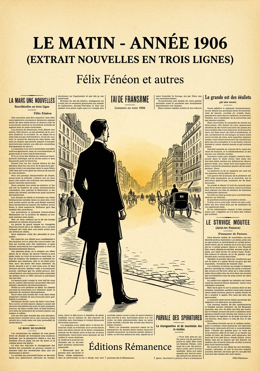 Livre Le Matin - année 1906 (extrait Nouvelles en trois lignes) par Félix Fénéon et autres - Couverture - Editions Remanence