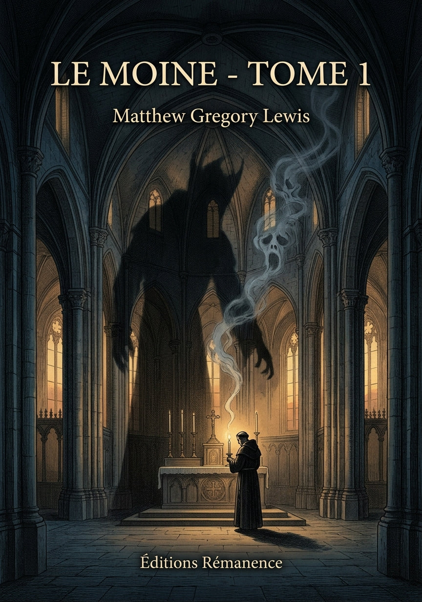Livre Le Moine - Tome 1 par Matthew Gregory Lewis - Couverture - Editions Remanence