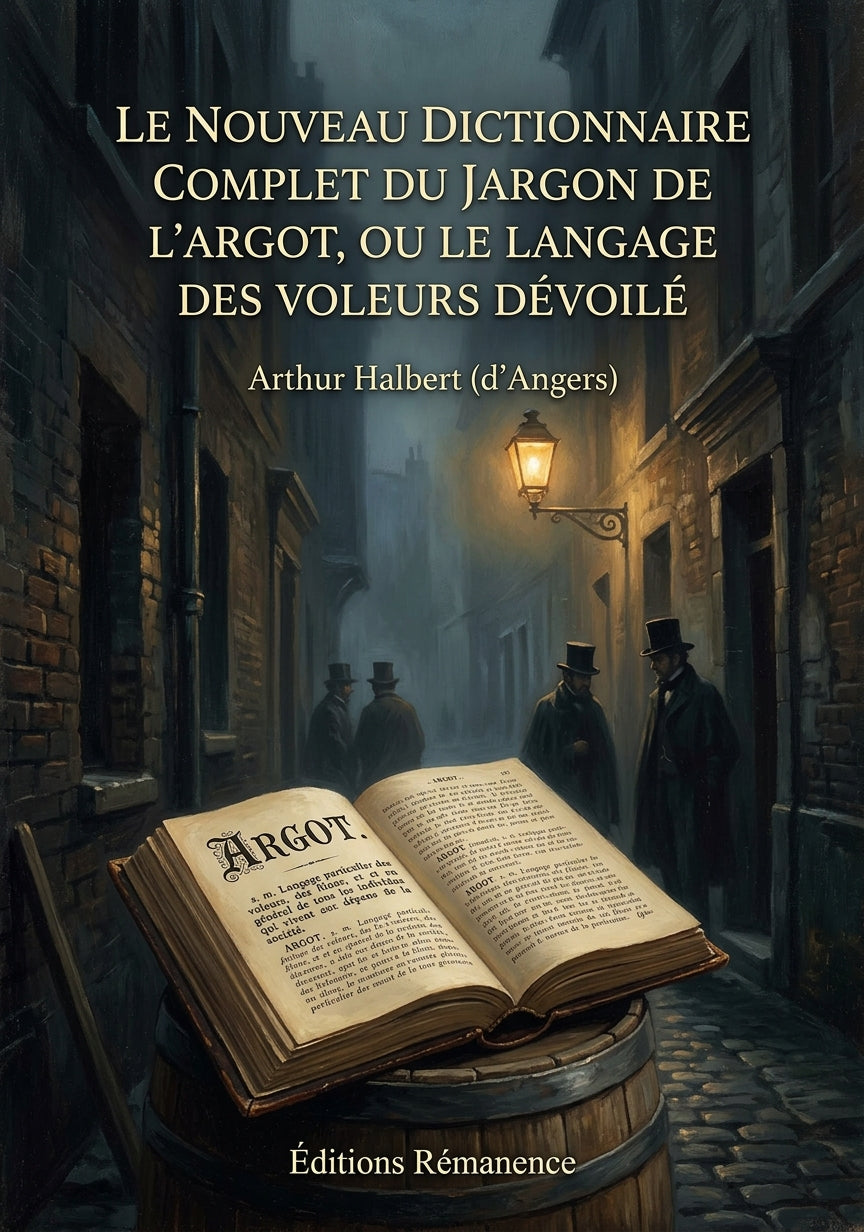 Livre Le nouveau dictionnaire complet du jargon de l'argot, ou Le langage des voleurs dévoilé par Arthur Halbert (d’Angers) - Couverture - Editions Remanence