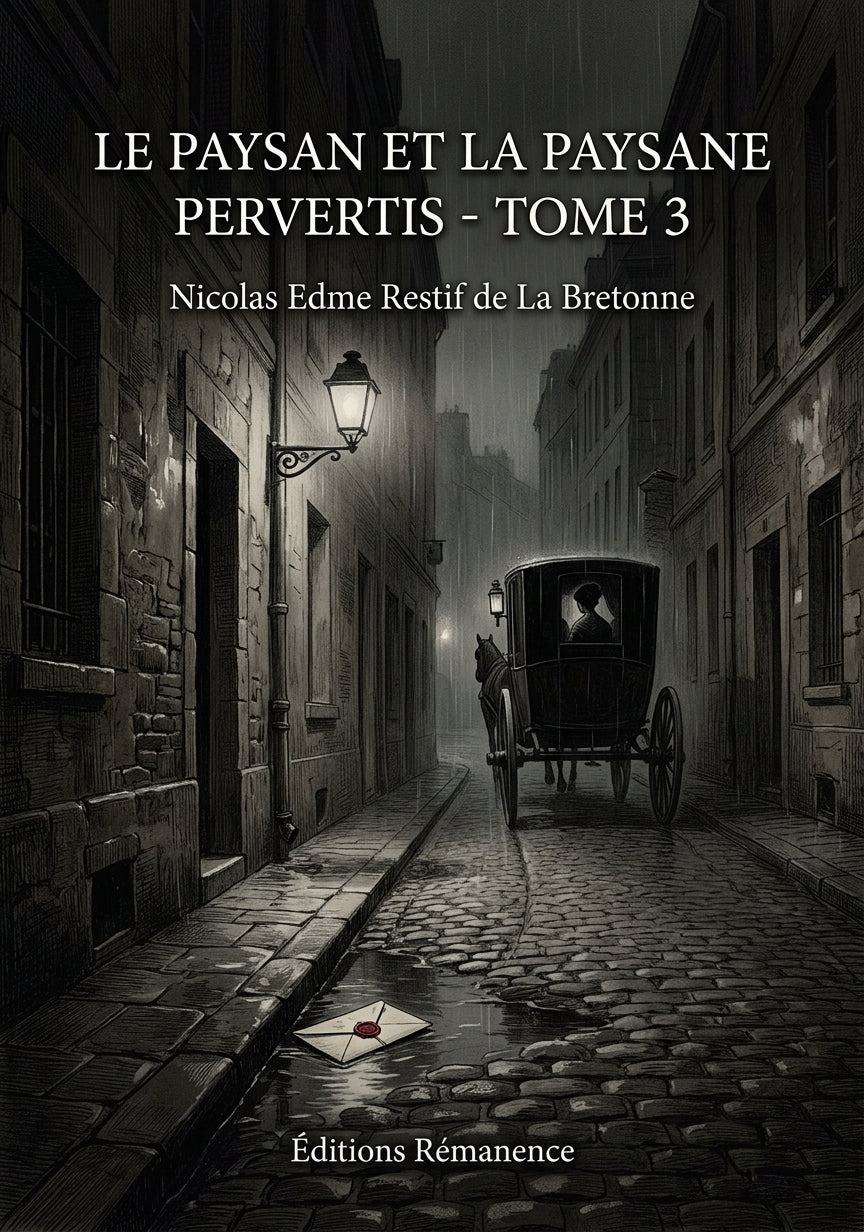 Livre Le Paysan et la paysane pervertis - Tome 3 par Nicolas Edme Restif de La Bretonne - Couverture - Editions Remanence